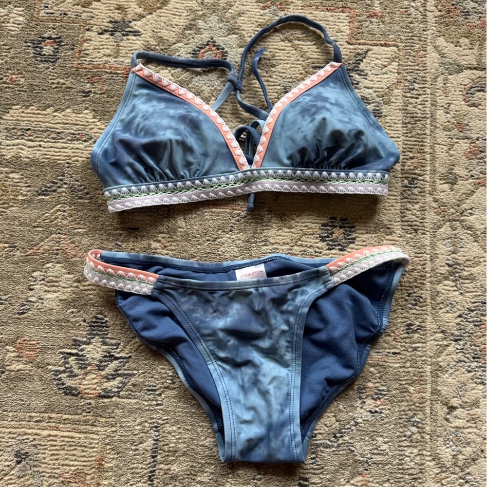 Blue and Pink Bikini Set